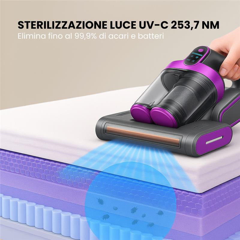 STERILUX™ - Aspiratore Igienizzante Antiacaro Portatile con Luce UV per Materassi, Divani e Tessuti