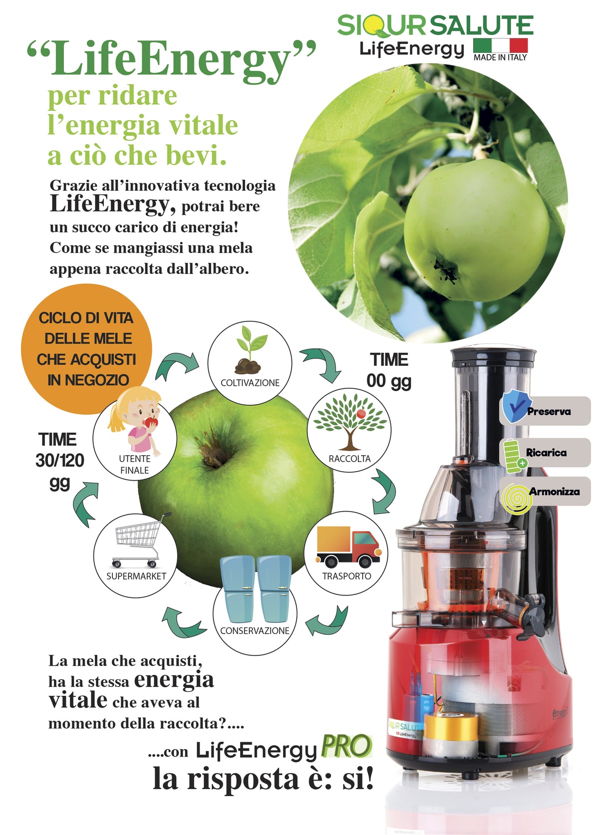 Slow juicer LifeEnergy PRO